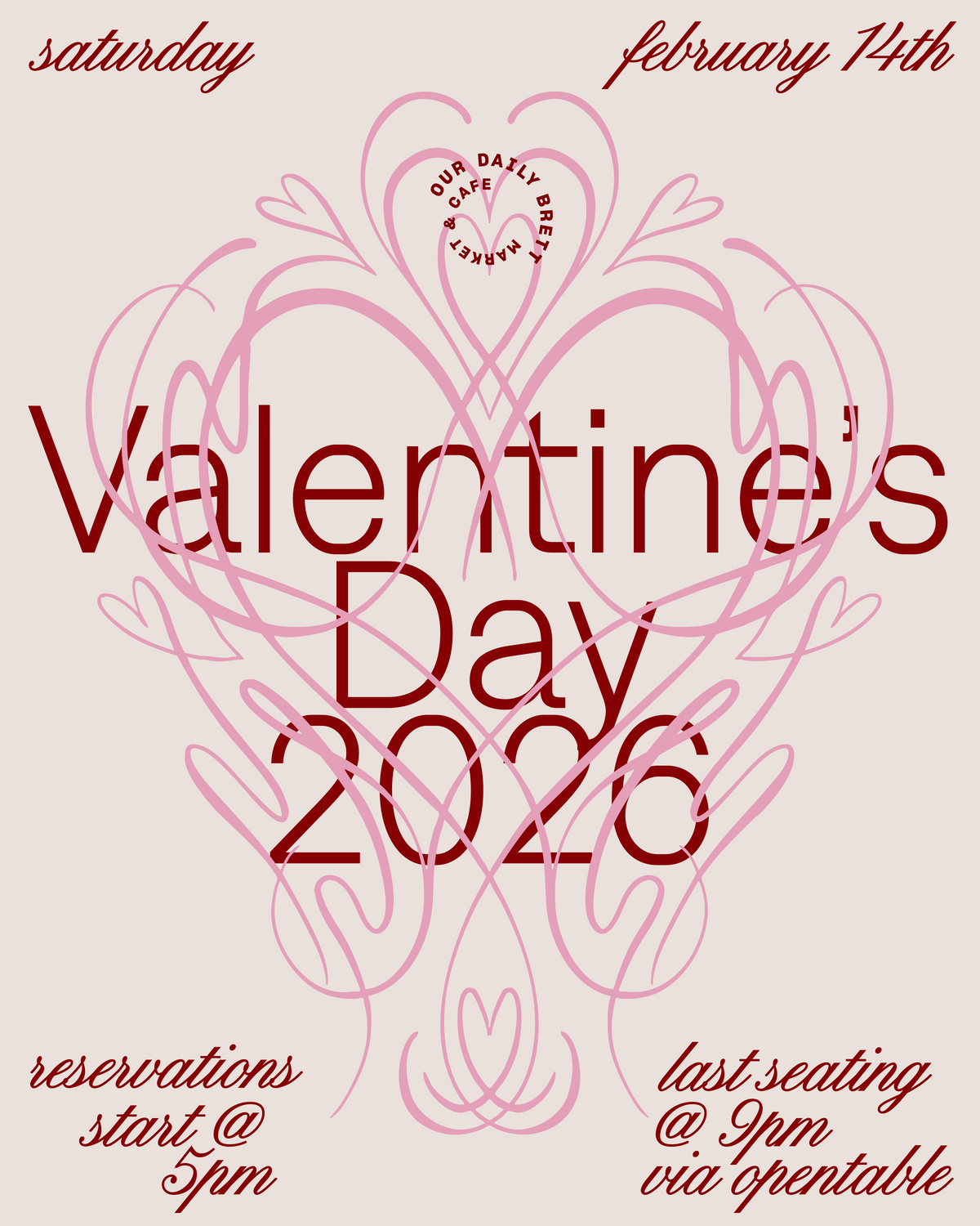 Valentine's Dinner 2026 - Reservations now open.