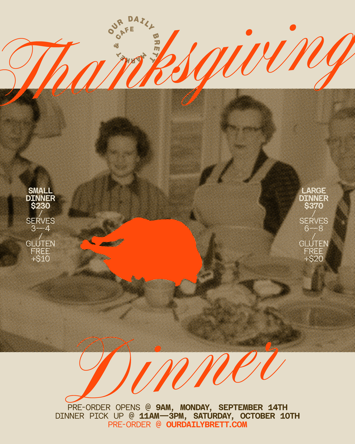 THANKSGIVING DINNER 2026 PRE-ORDER (For Pickup or Delivery on October 10th)