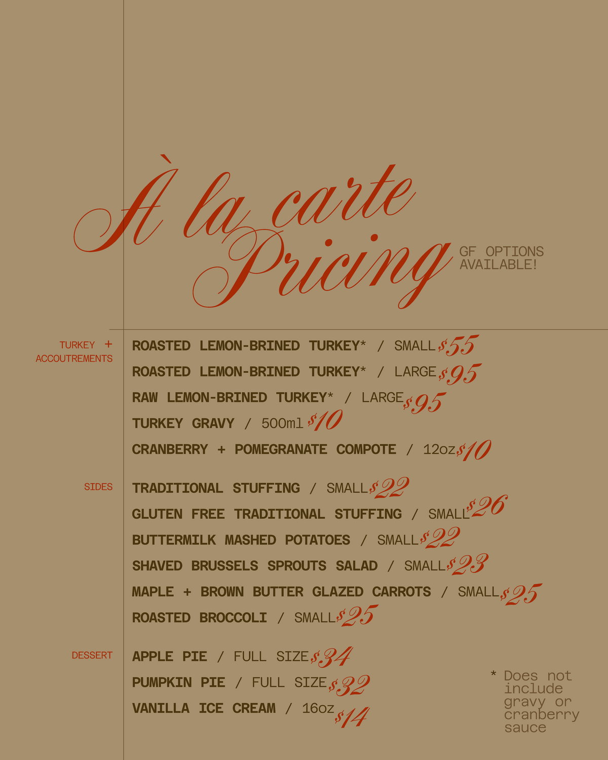 THANKSGIVING SIDES 2026 - PRE-ORDER (For Pickup or Delivery on October 10th)