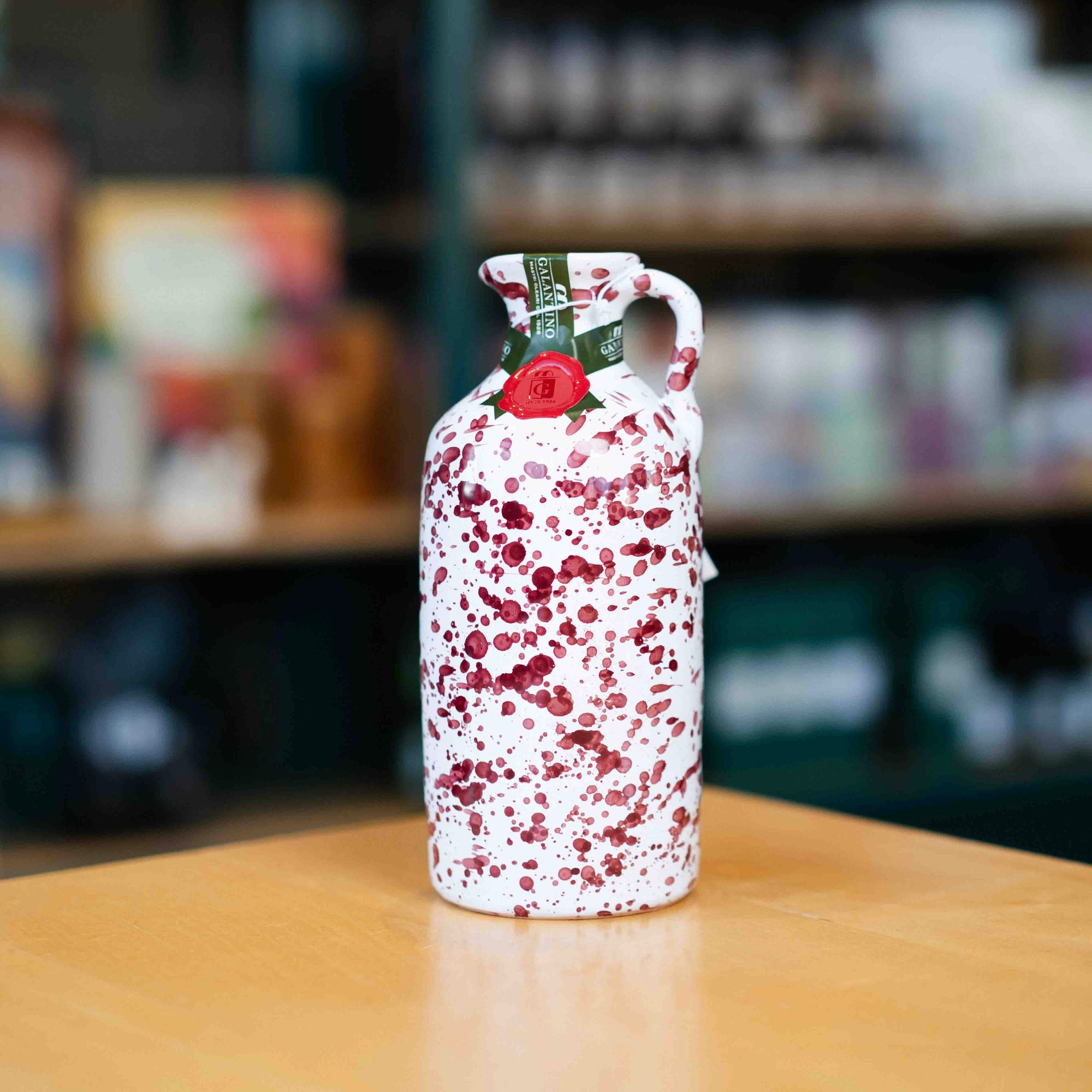 Galantino Burgundy Painted Ceramic Olive Oil 500ml